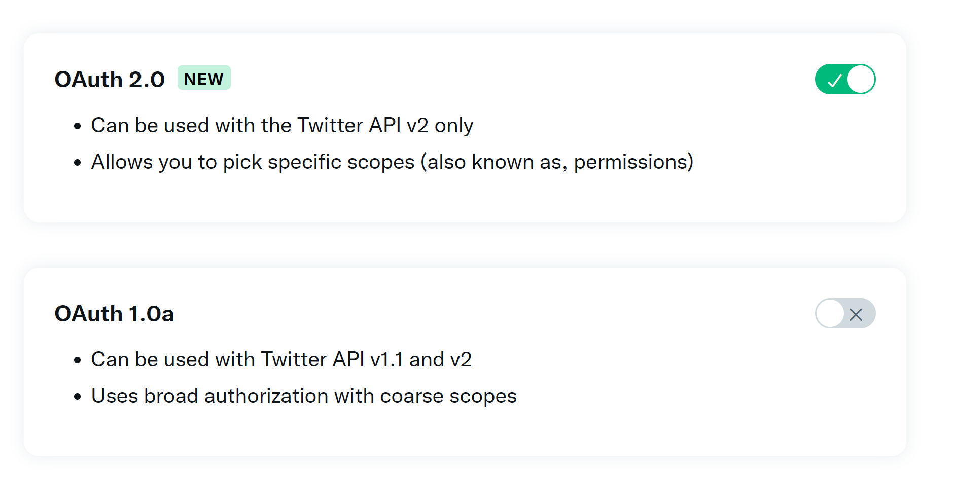 twitter oauth2.0 setting